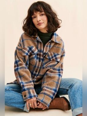 Faherty Women’s Plaid Cotswold Shirt Jacket ( Shacket ) - Size M